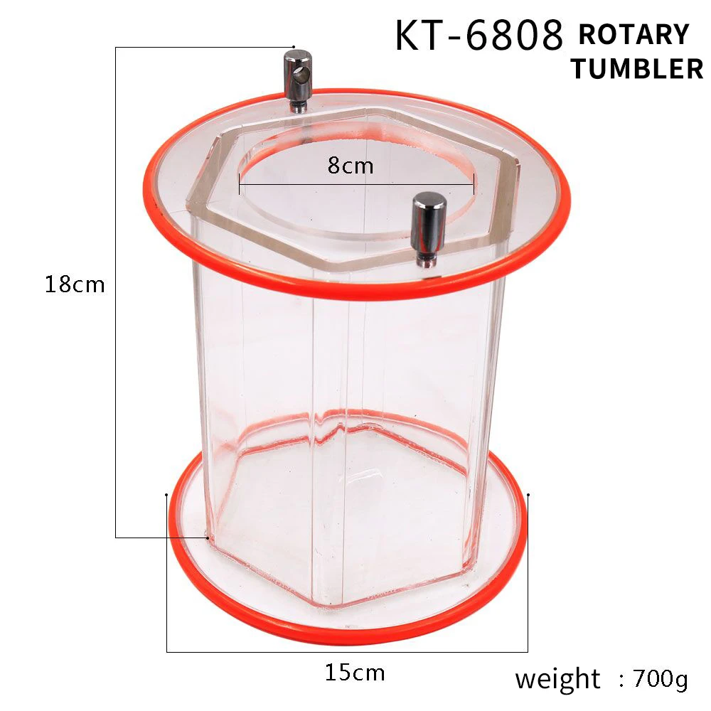 Tambour de baril transparent pour machine à polir à rouleaux, kit de remplacement, montage de petits bijoux, gobelet lointain, KT2000, KT6808