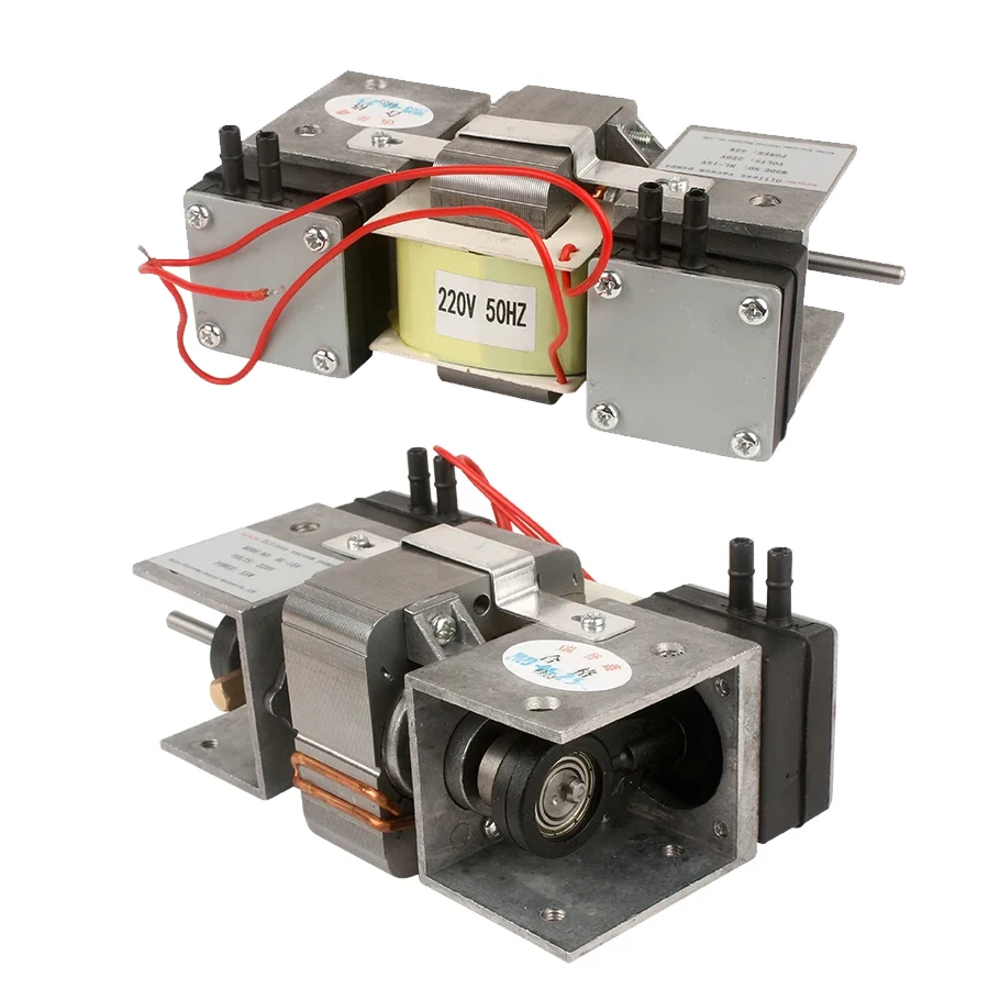 Безмасляный вакуумный насос, небольшой микровоздушный насос 220 В, поршневой насос с двойной головкой, бесшумный вакуумный насос 110 В