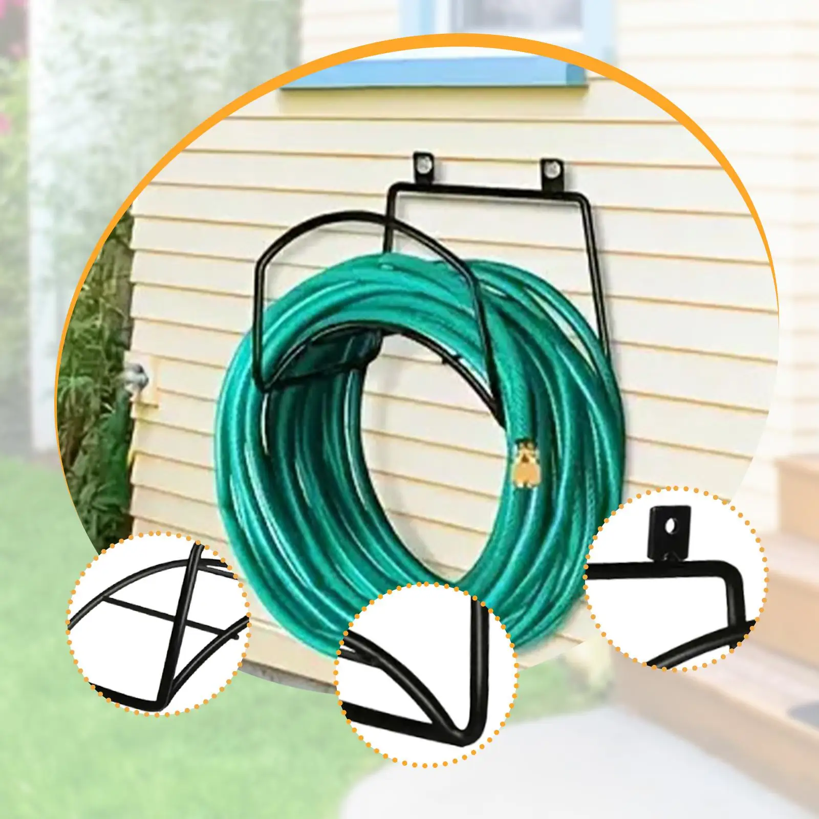 

Настенный держатель для садового шланга, прочный, универсальный, усиленный, для газона, двора, террасы, дома, улицы