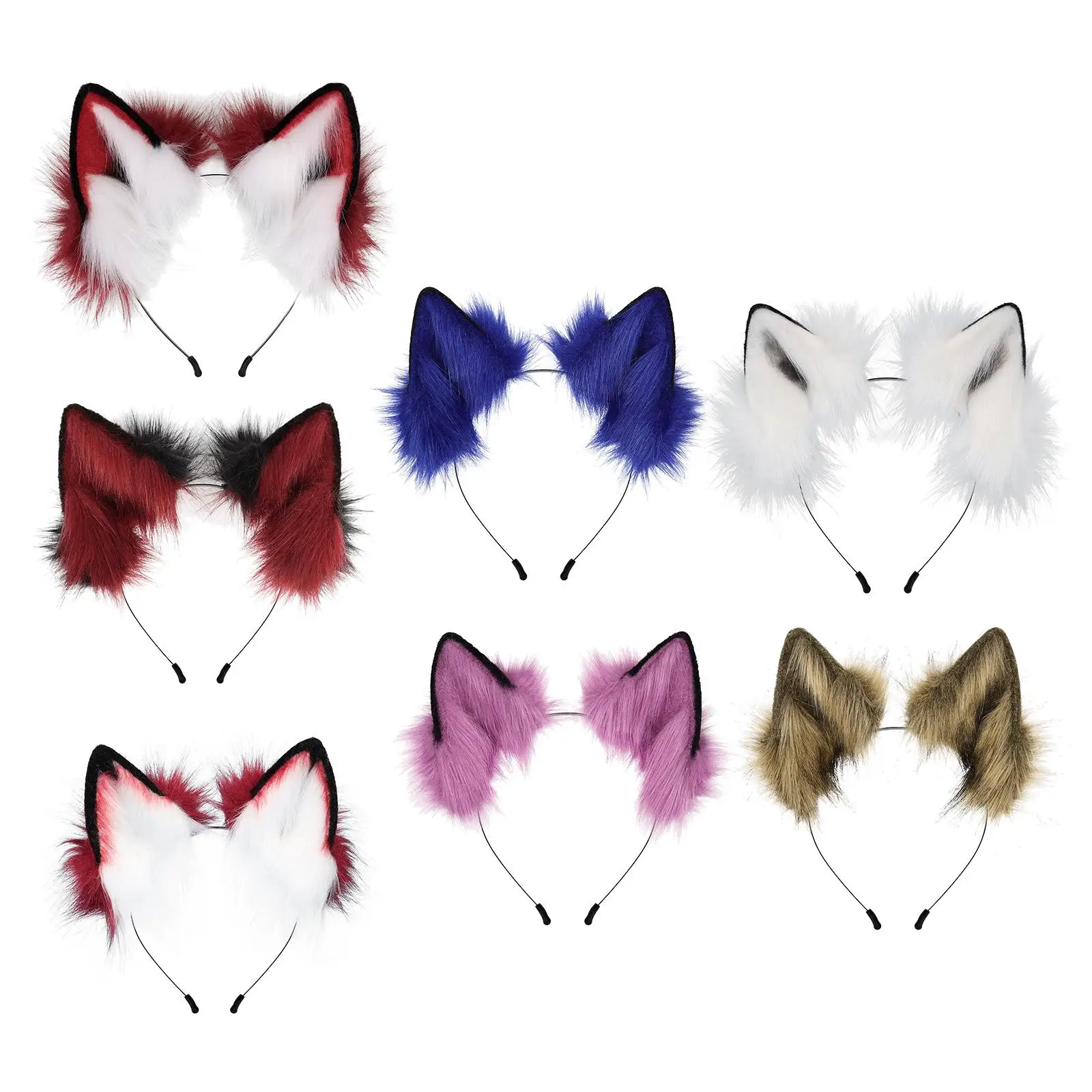 

Повязка на голову с искусственными меховыми ушками, аксессуар для костюма, декоративное украшение для Хэллоуина, маскарада, выступлений