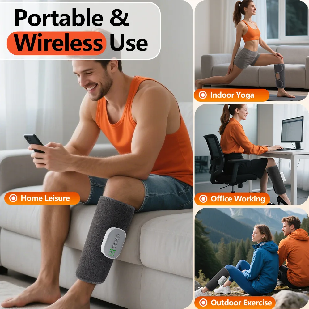 

Electric Wireless Leg Massager with Air Compression Technology - 4 Modes for Muscle Relaxation & Blood Circulation