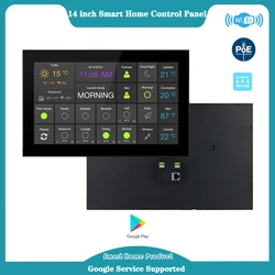 14 inch In Wall Smart Home Control Panel Android POE Tablet Capacitive Touch Screen Monitor RJ45 RS485 Support Google Play