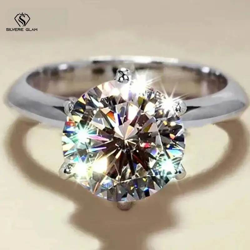 

Сертифицированное TY кольцо-пасьянс с муассанитом VVS1 1-5 карат, лабораторное кольцо с бриллиантом для женщин, обручальное кольцо, ювелирные изделия