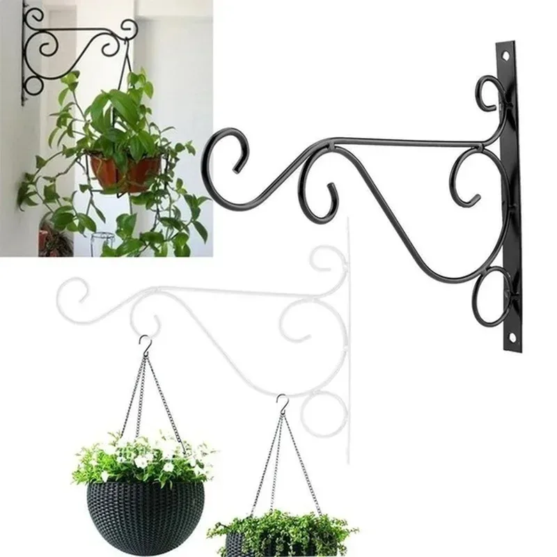 1PC/2pcs  Iron Wall Hanging Rack Flower Hook Bracket Hanger Art Plant Holder Macrame Wall Hanging Hanging Plant Garden Pots