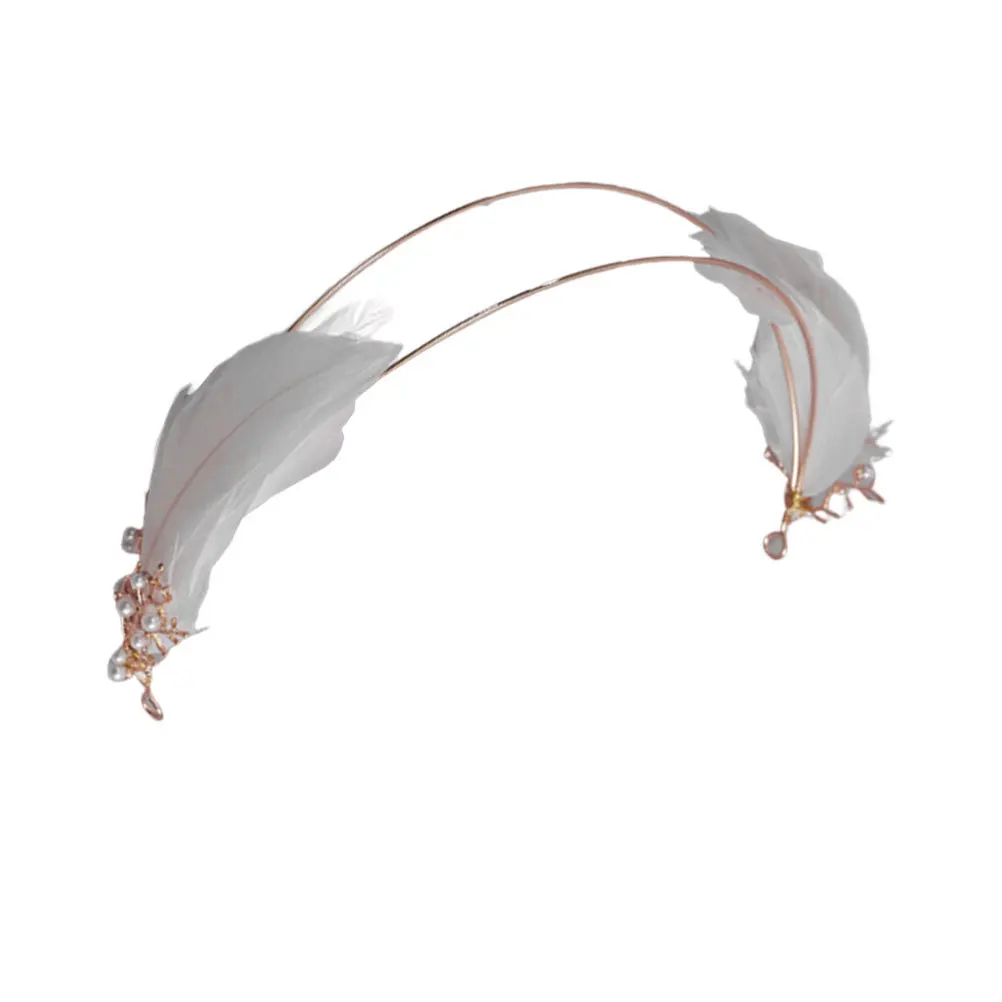 

Искусственная повязка на голову, золото, медь, украшение для волос, шикарный аксессуар для волос для свадебной вечеринки, женский головной убор невесты, повязка на голову для девочек