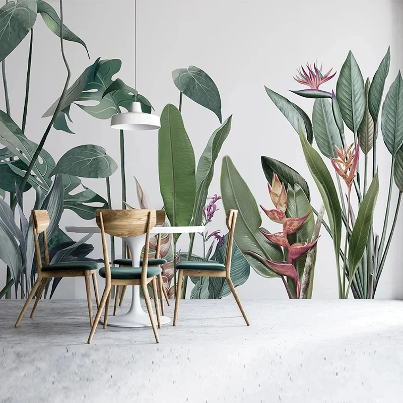 papel-de-parede-personalizado-moderno-nordico-3d-com-plantas-tropicais-folhas-verdes-e-flores-para-quarto-sala-de-estar-sofa-parede-de-fundo-para-tv-e-restaurante