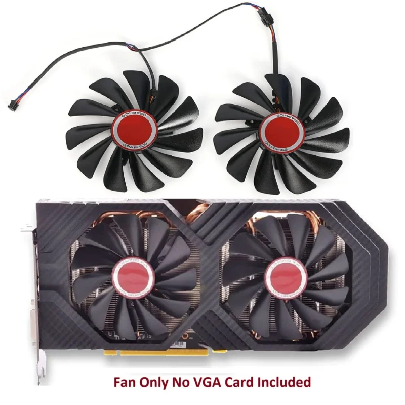 CF1010U12S 95mm Pair GPU Fans For AMD Radeon XFX 580 RX580 RX590 Vega Dual