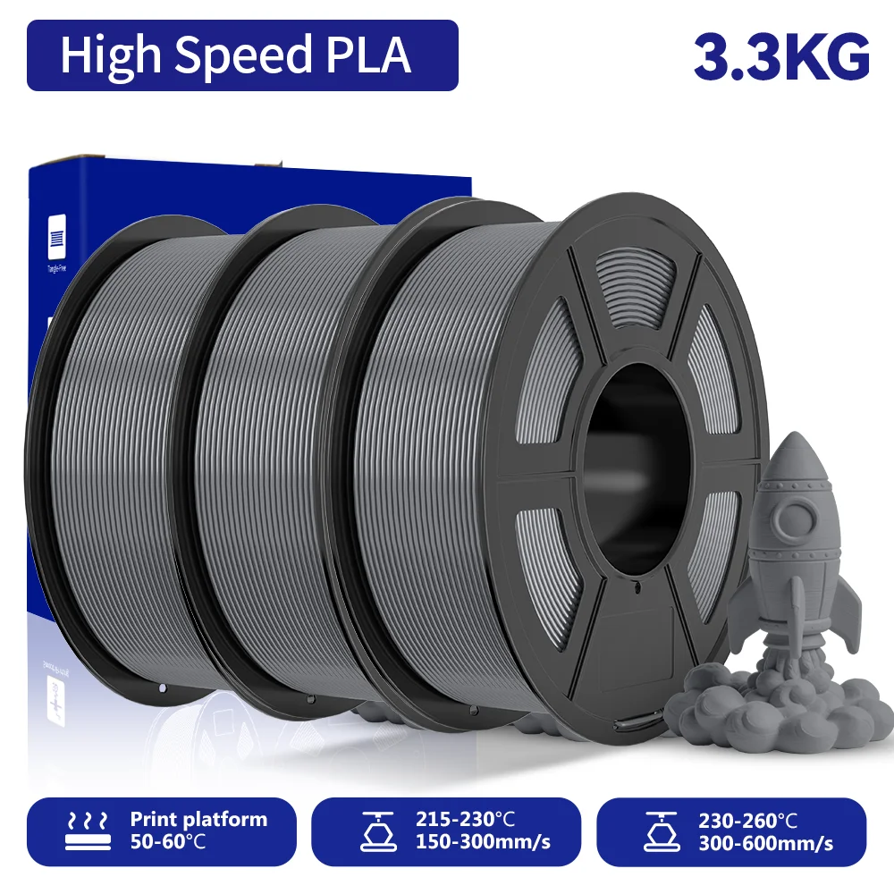 JAYO 3,3KG HS PLA 3D-Drucker-Filament 1,75mm Hochgeschwindigkeits-PLA 600mm/s Schneller Druck & Hohe Zähigkeit 3D-Druckmaterialien für 3D-Drucker