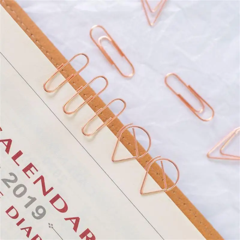 Small Clip Bookmark Decorative Rose Gold Handmade Cute School Office Supplies Paper Clip Diy Material Shop Small Fresh Gift Clip