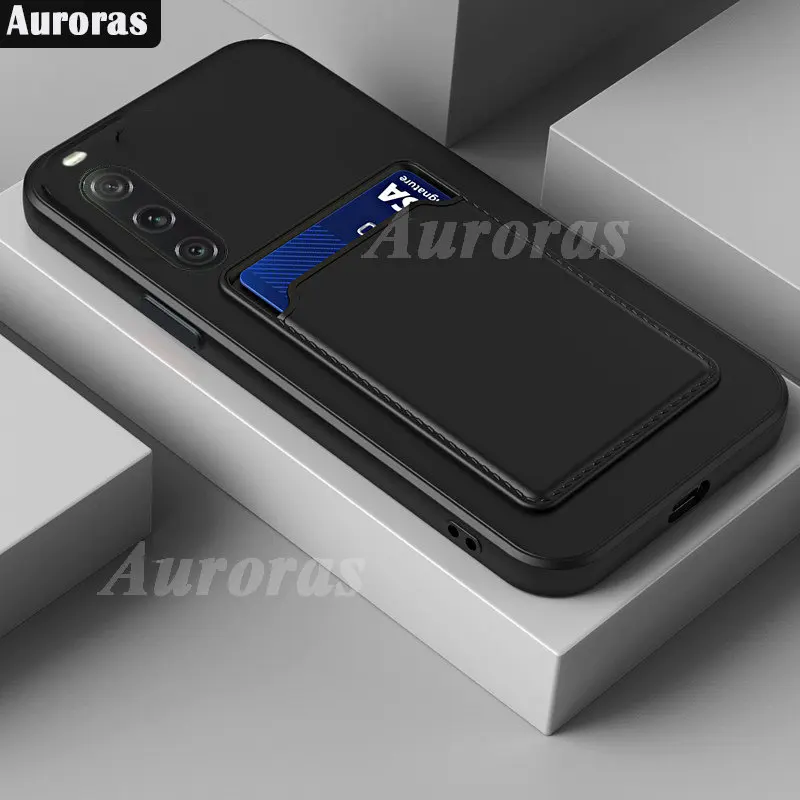 Auroras For Sony Xperia 10 V Case Deluxe Wallet Card Pocket Case Shockproof Soft Silicone Cover For Sony Xperia 1 V Back Cover image 3