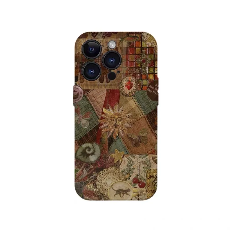 

Vintage Handmade Sun Phone Case for IPHONE 17 Air 16E 15 PROMAX 14 Plus 13 12 MINI 11 PRO 16Plus XR XS MAX Acrylic Phone Cover
