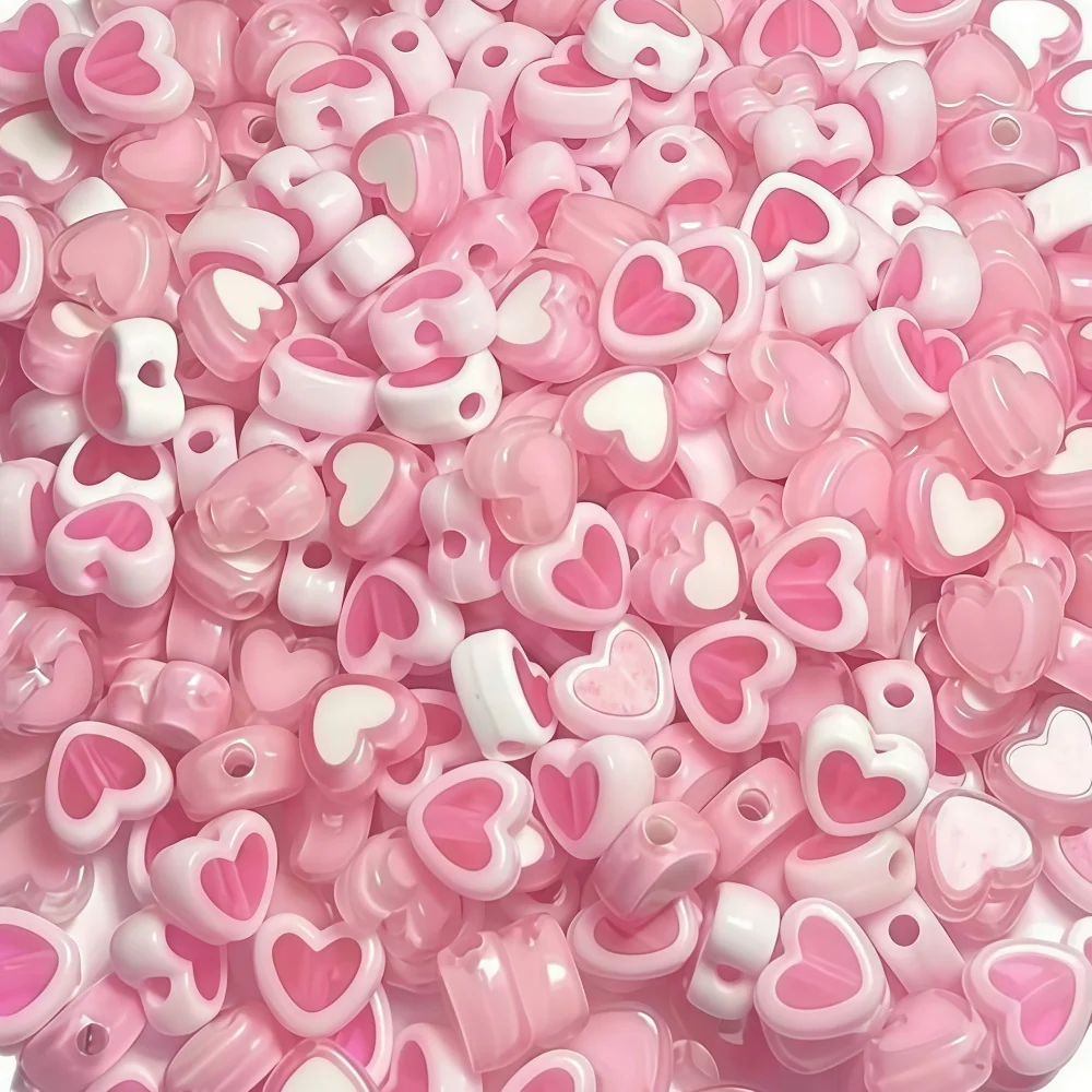 9mm 120pcs 4 Styles, Heart Mixed, 4 Colors. Can Be Used for Making Accessories Such as Bracelets, Necklaces image 4