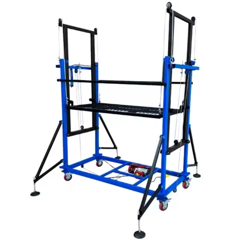 Ascenseur d'échafaudage Mobile électrique, capacité de 500KG, hauteur 6M 12M, avec plate-forme pliante télécommandée pour les travaux de Construction