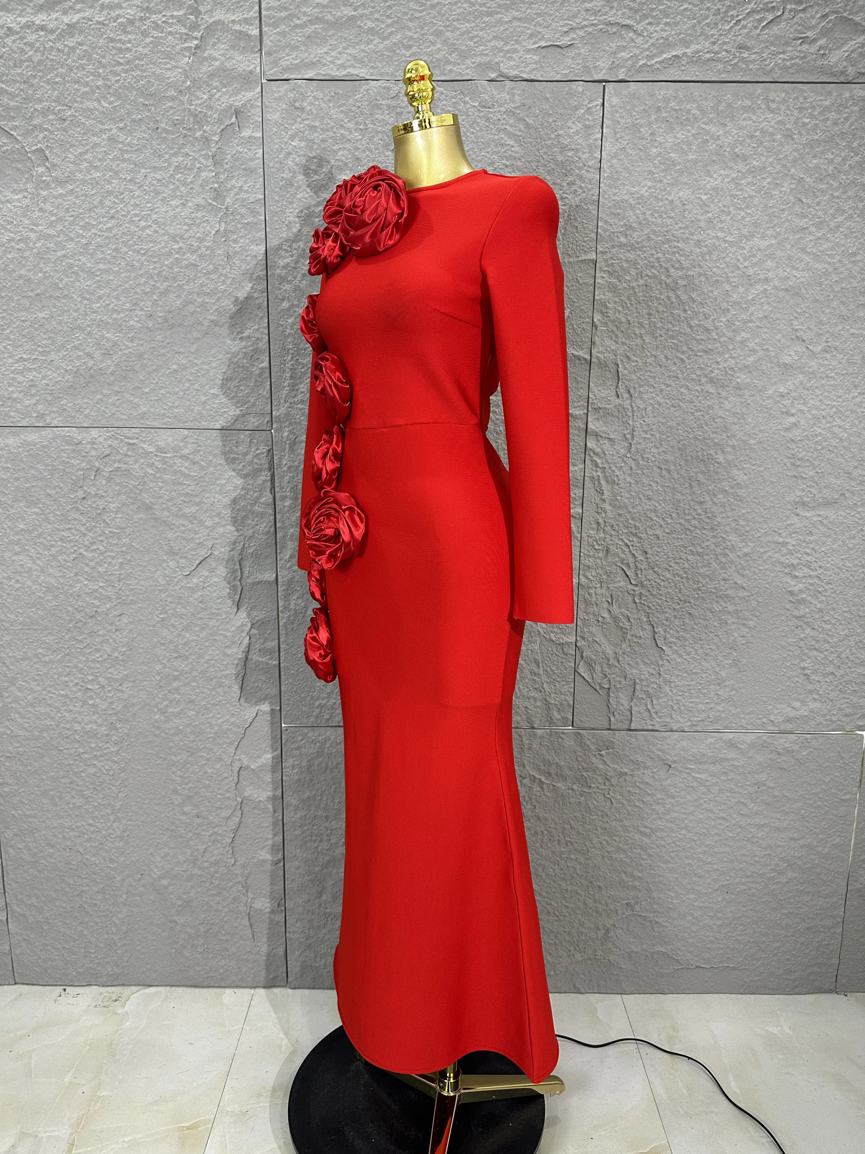 Nowa Elegancka Sukienka Vintage Słodka Seksowna z Motywem Róż Dopasowana Długa Sukienka Stylowa Sukienka na Bal Wieczorowa Sukienka na Przyjęcie Sukienka na Imprezę