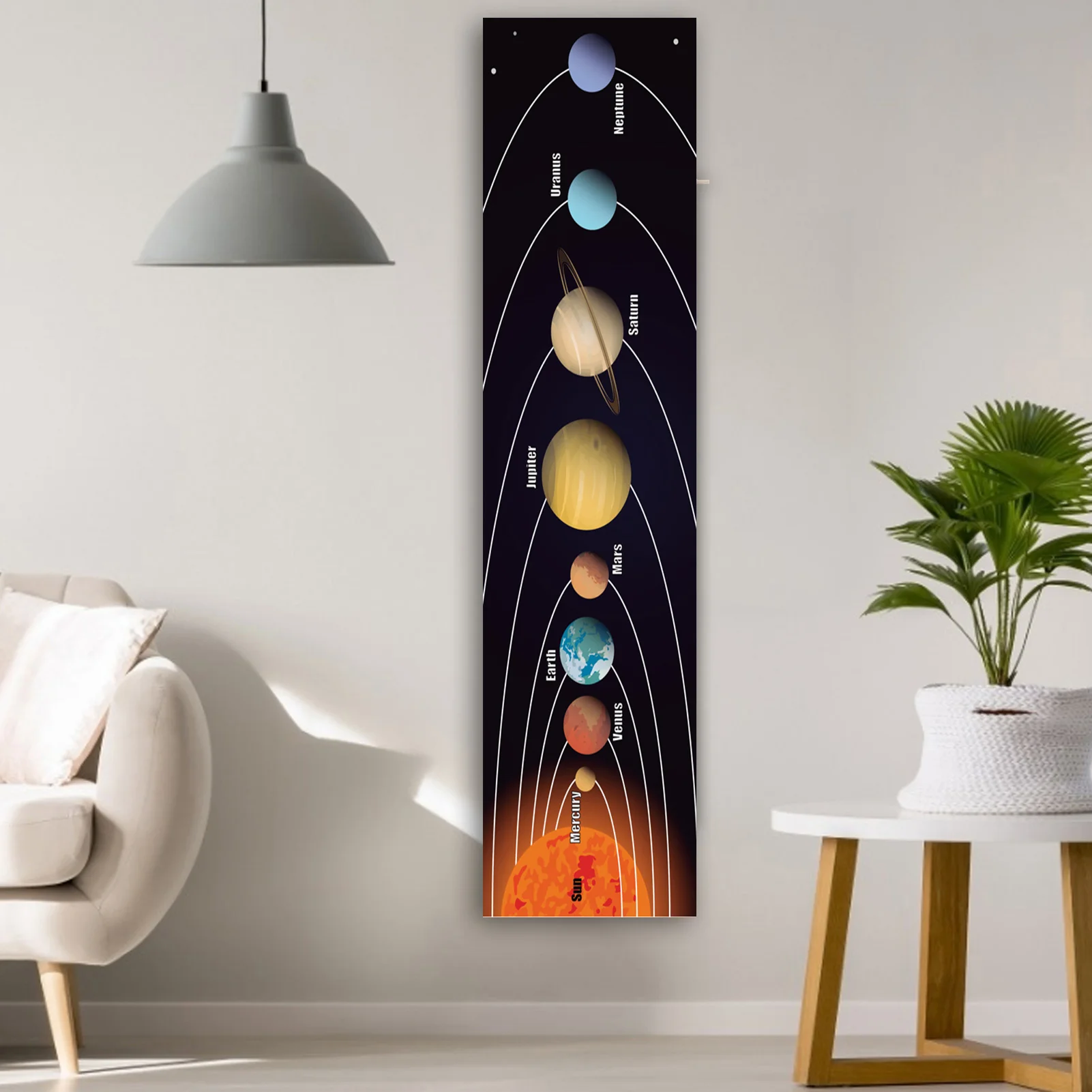 Planet Moon Flower Tapestry Tree Of Life Black Background Living Room Bedroom Bathroom Wall Hangings Home Decoration Decor