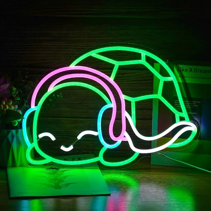 

Sea Turtle Neon Sign LED Green White Pink Neon Art Sea Turtle Wall Glow Sign Dimmable for Bedroom Bar Club Party Wall Decor Gift