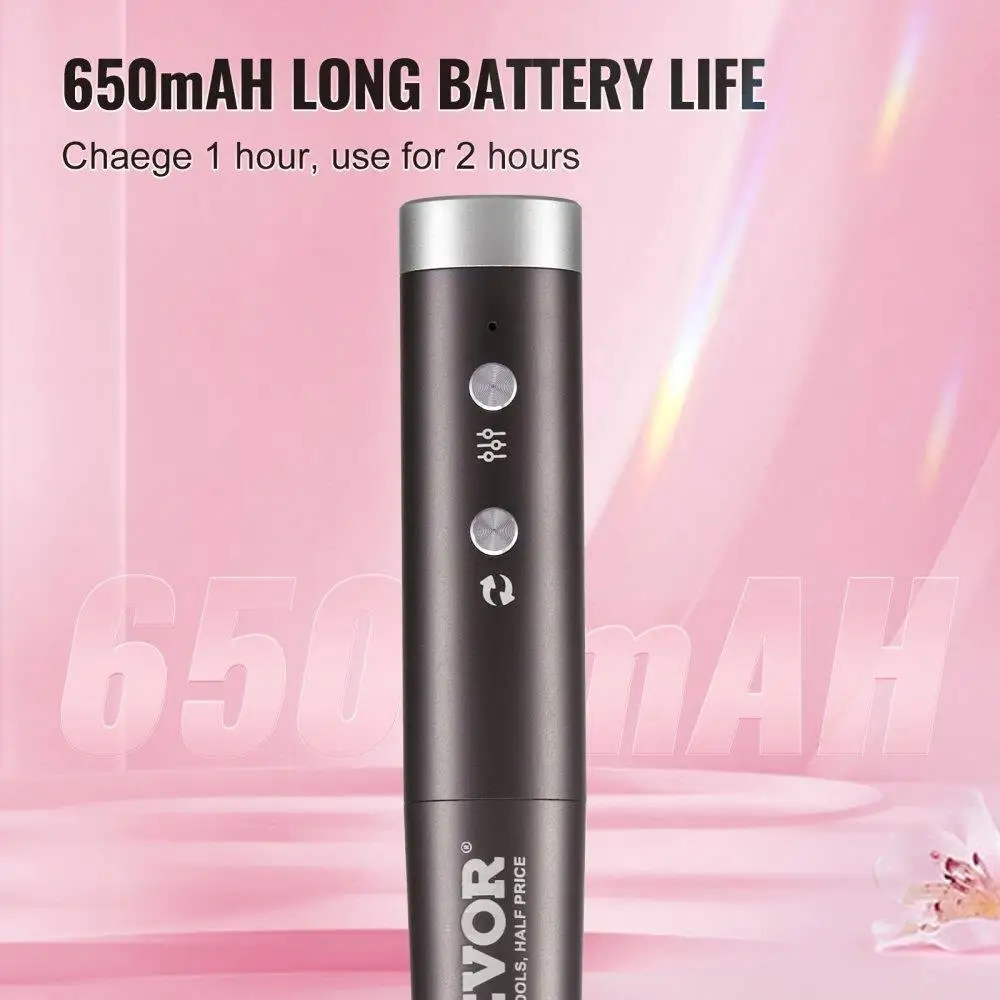 Electric Cordless Rechargeable 30000RPM Variable Nail E File Machine Portable Manicure Pedicure Polisher 50PCS