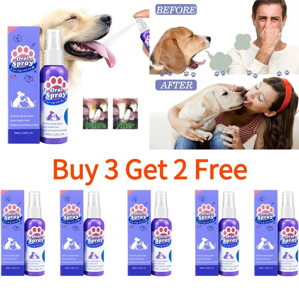 Pet Mouth Spray,Fresh Breath & Teeth Cleaning Spray,Pets Dog Oral Care Spray,Reduce Plaque & Tartar,Healthy Mouth For Dogs