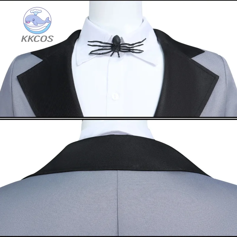 عيد الميلاد كابوس جاك سكيلينجتون مايور تأثيري حلي الكرتون الرجال رمادي البدلة سروال مخطط قبعة هالوين كرنفال حفلة KK