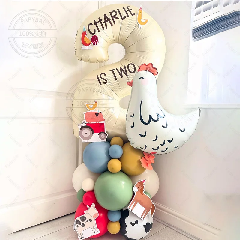 30 قطعة مزرعة المشي بالونات على شكل حيوانات مجموعة بالون اللاتكس الملون للأطفال حفلة عيد ميلاد زينة لعبة الهيليوم Globos هدية