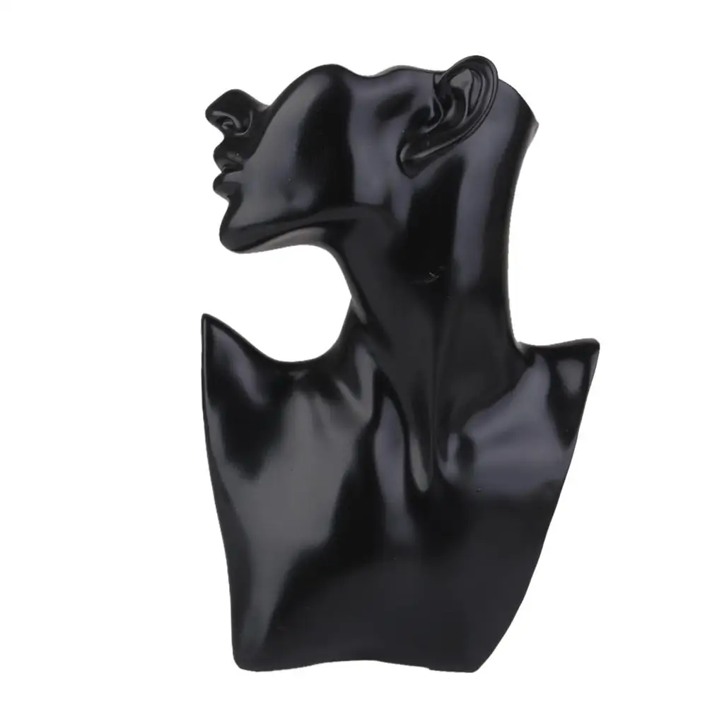 

Black Resin Head Bust Stand Model Shop Jewelry Display Necklace Earring Holder