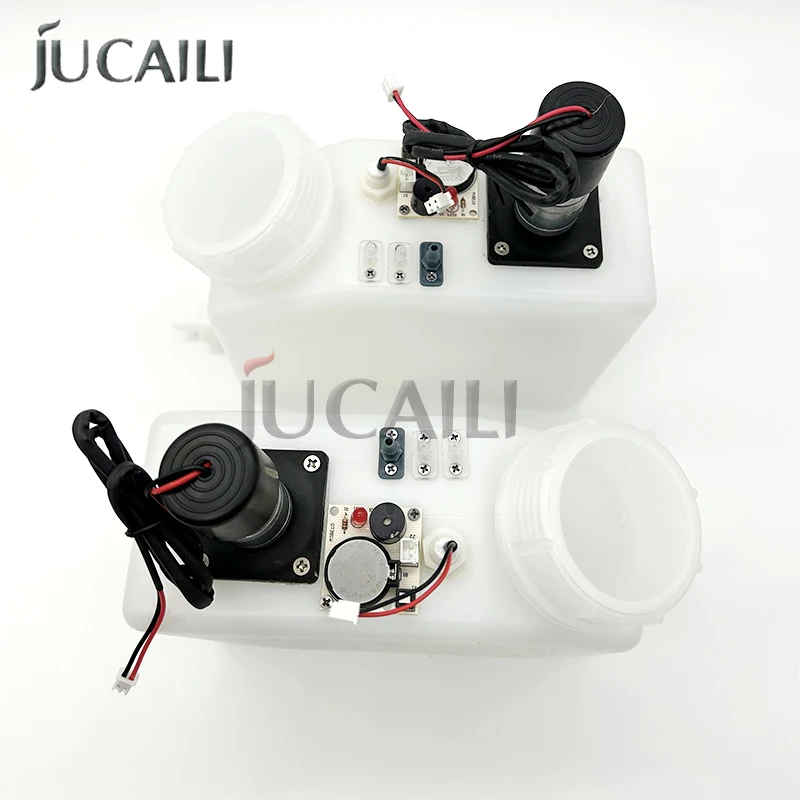 Jucaili Cartridge tangki tinta UV, 1500ml Eco Ink dengan Filter udara dengan Motor pengaduk dengan Alarm, tinta putih, Sub Tank UV massal