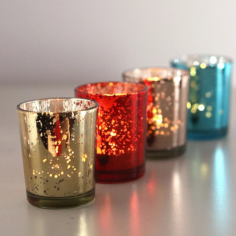 Candle Container Star Plating Silver Broken Candle Cup Candle Home Decoration Glass Candle Cup Decoration Candle Jar