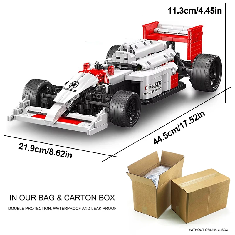 Estilos calientes MOLD KING alta tecnología potencia MP4/4 fórmula F1 coche de carreras modelo 10132 bloques de construcción ladrillos juguetes para niños regalos de navidad