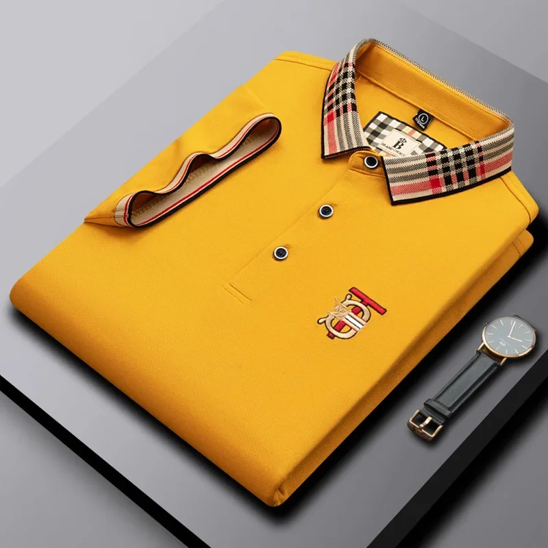

2025Men's High Elasticity Non Pilling Summer Cotton Short Sleeved Slim Fit Lapel Polo Shirt, High-quality and Versatile Casual