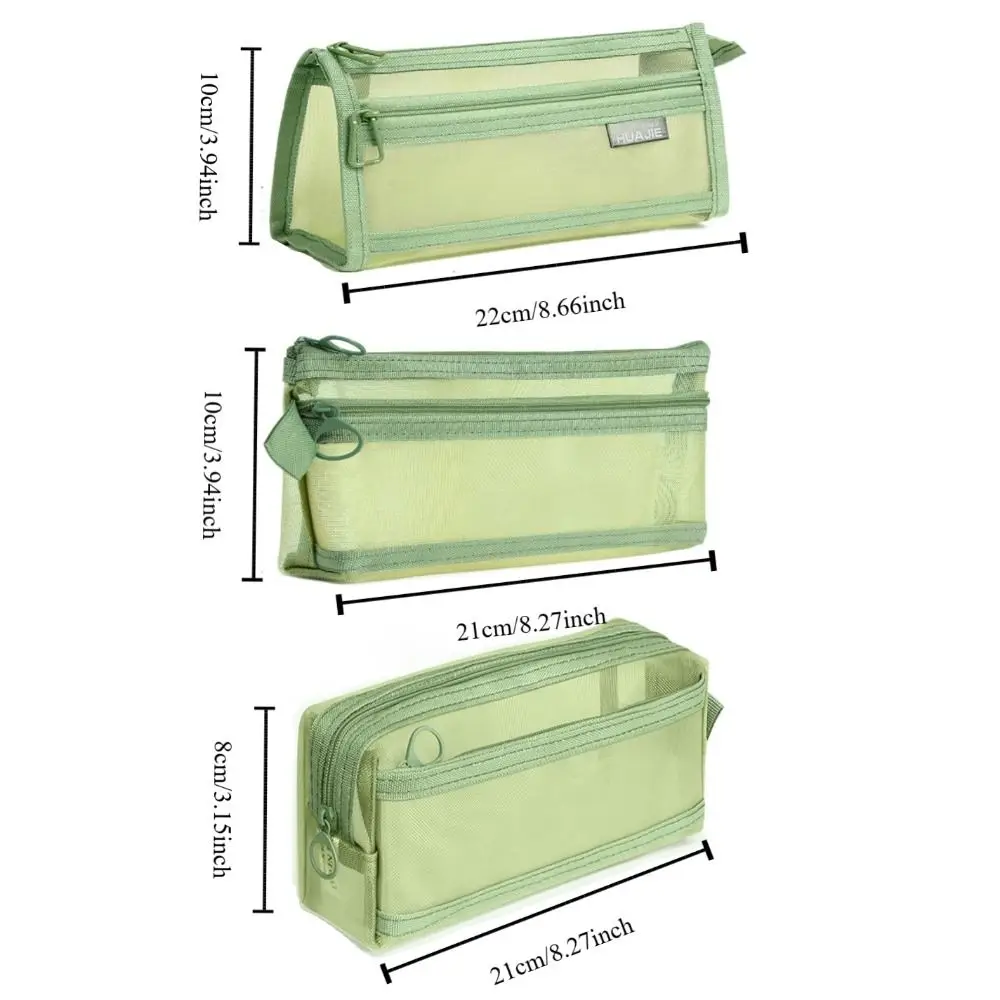 二重層メッシュペンバッグ大容量耐久性のある鉛筆ケース高品質透明文具収納袋ギフト