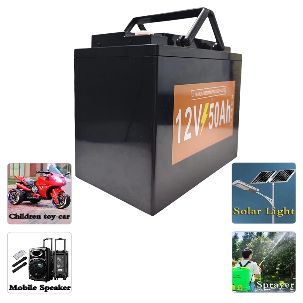 12V 50Ah LiFePO4 Lithium Battery for Camping，Fish Finder, Scooter