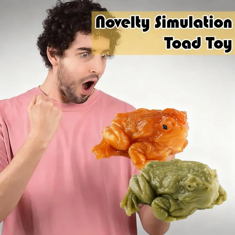 Stress Relief Frog Squeeze Toy Funny Toad Frog Squeeze Stress-relief Soft Decompression Toy Sticky Frog SimulationToy Tricky