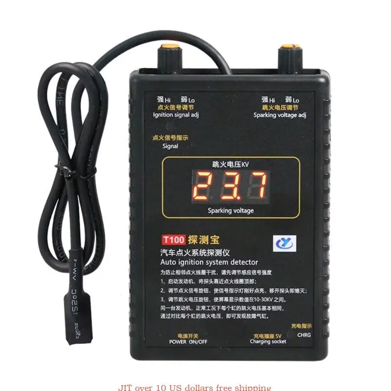 Car Engine Diagnostic Tester T100 Ignition Systems Engine Coils Troubleshooting Suitable for Quick Fault Location