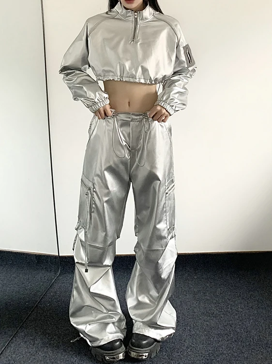 Modern Jazz Dance Outfit Women's Set Kpop Dancing Top Hip Hop Street Dance Pants Tech Sensation Group Performance Clothes