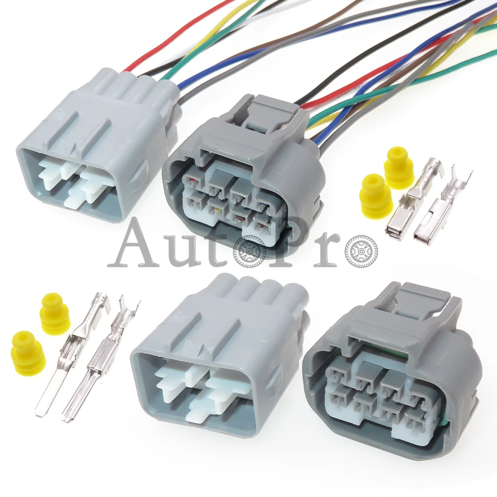 1 Set 8 Hole AC Assembly Auto Lamp Cable Connectors Car Headlight Wiring Terminal Sealed Socket 7283-1288-40 For Toyota