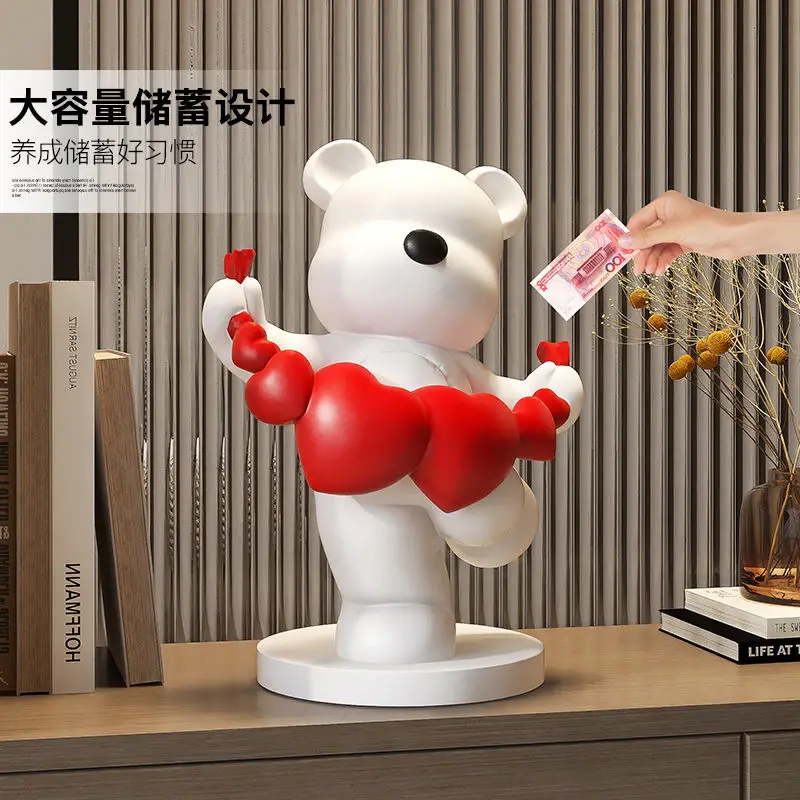 Bear Piggy Bank Ornaments Living Room Porch Decoration High-end Niche Housewarming Girl Birthday Gift