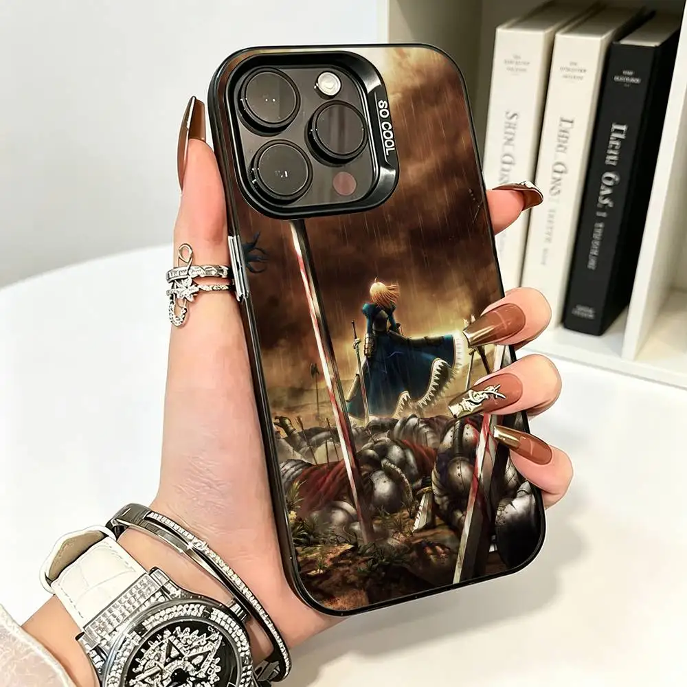 Knight Epic Fatestay night Phone Case For iPhone 17,16,15,14,13,12,11 Plus Pro Max Colored Silver  Funda Bumbe