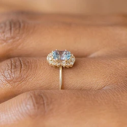 LAMOON Natural Topaz Gemstone Ring For Women 925 Sterling Silver K Gold Plated Wedding Engagement Ring Fine Jewelry RI190
