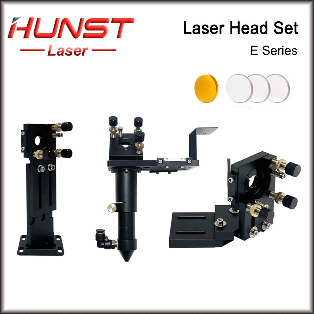 HUNST E Series CO2 Laser Head Set 1 Pcs Focusing Lens 3 Pcs Si / Mo Mirrors for Engraver Cutting Machine Parts