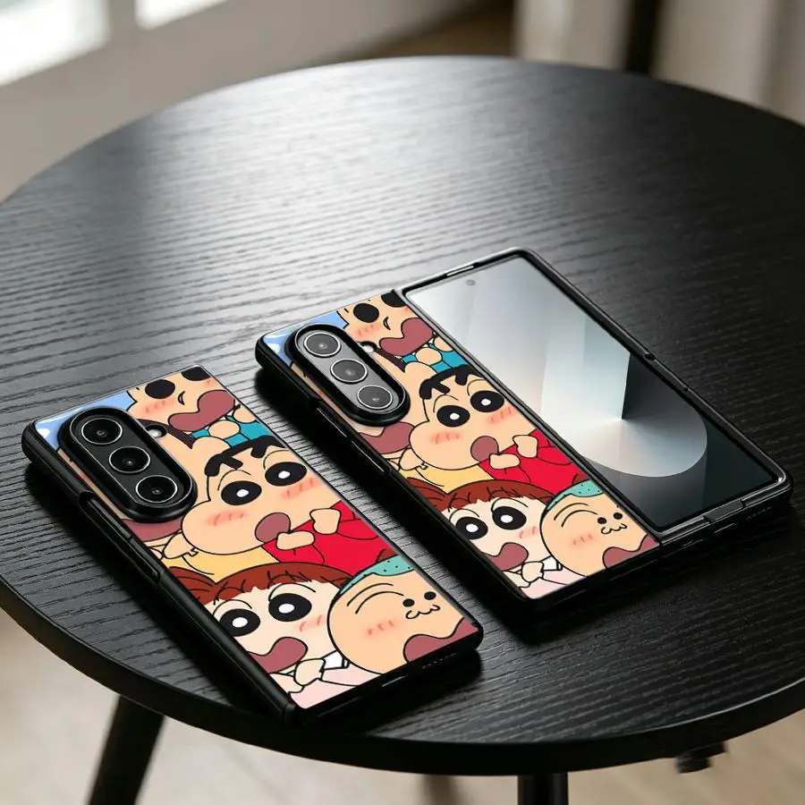 Funny Shin-Chans Friends Case for Samsung Galaxy Z Fold 8 ZFold4 ZFold6 ZFold3 ZFold5 ZFold7 Z Fold 7 6 5 4 3 Back Phone Cover