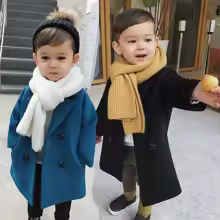 Bear Leader Baby Boys Woolen Jacket Long Double Breasted Warm Infant Toddler Lapel Tweed Coat 2023 Autumn Winter Outerwear Coats - Image 2