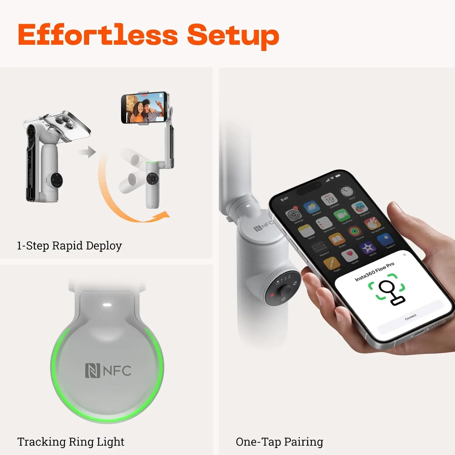 مثبت انحراف يعمل بالذكاء الاصطناعي للهواتف الذكية، تمكين Apple، تتبع عموم لا نهائي 360 درجة، تثبيت ثلاثي المحاور