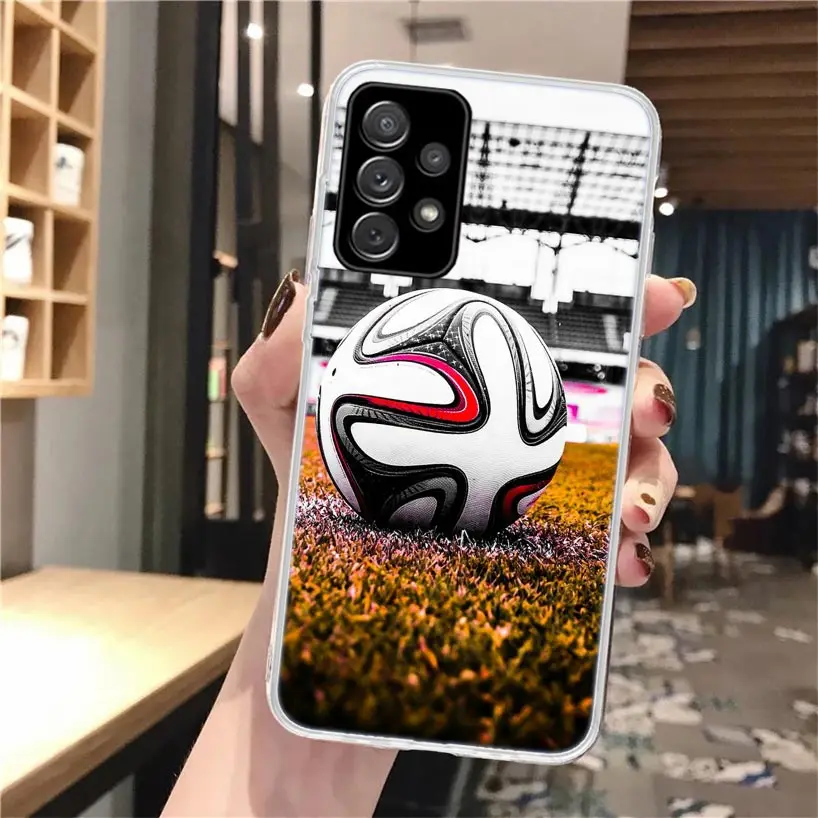 Football Soccer Ball Design Soft Phone Case For Samsung Galaxy A14 A13 A12 A15 A54 A53 A52 A55 A34 A33 A32 A35 A24 A23 A22 A25 A