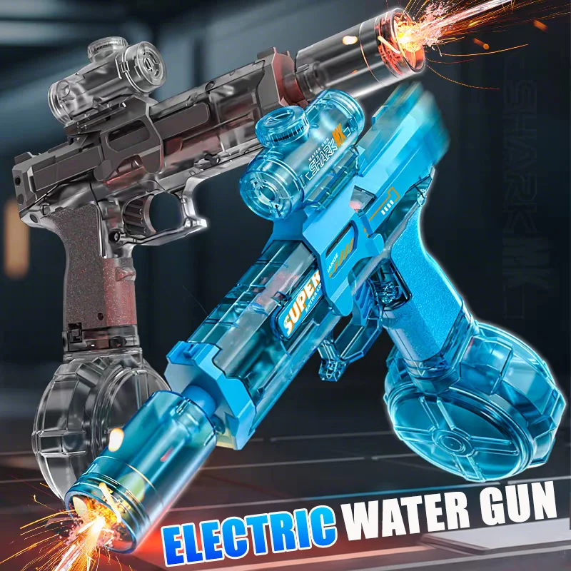 

Led Light Emitting Electric Water Gun Toys Children Automatic Sensor Lights Water Pistol Summer Outdoor Beach Pool Toy for Kids
