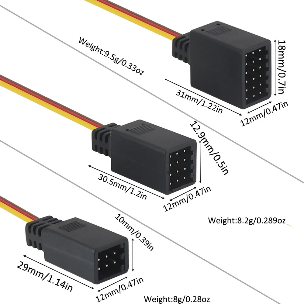 1 To 2  4  6 Y Wire 350mm 1 drag 3 Line Remote Control Cable Servo Fan Extender for Futaba JR RC Car HSP Trax/as TRX4 Parts