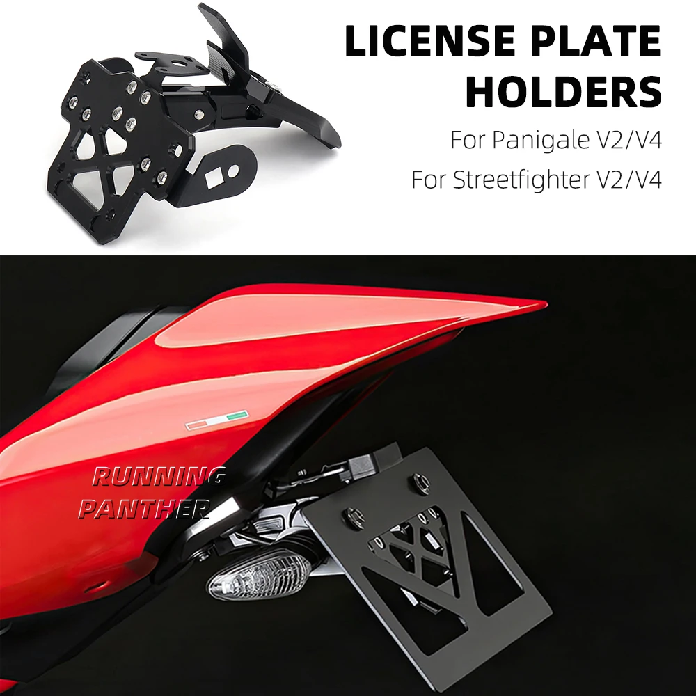 

Motorcycle License Plate Holder For Ducati Streetfighter V2 V4 Panigale V4 V2 Aluminum Mount Bracket Registration Number Plate