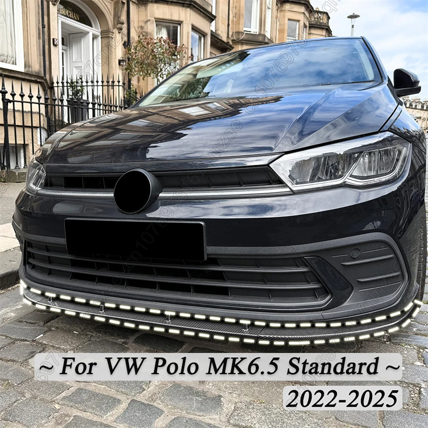 For VW Volkswagen Polo MK6.5 Standard Version 2022 2023 2024 2025 Car Front Bumper Splitter Lip Diffusers 3pcs Body Kits