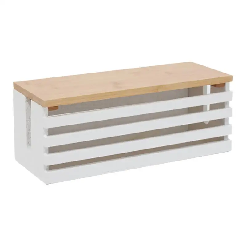Cable Storage Box Wooden Power Line Storage Case Dustproof Charger Socket Organizer cable organizer home storage box