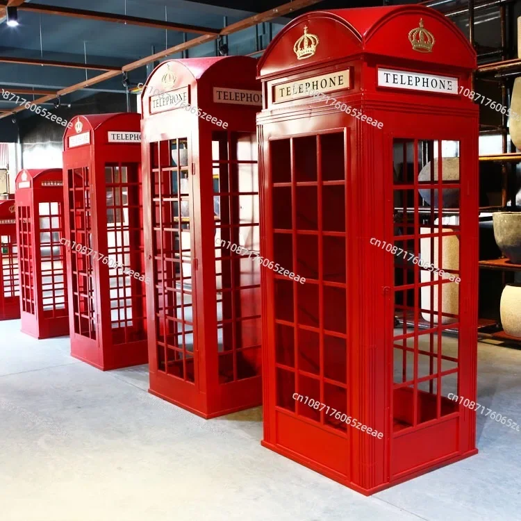 

Factory sale vintage decoration London classic pink telephone booth for wedding store decoration