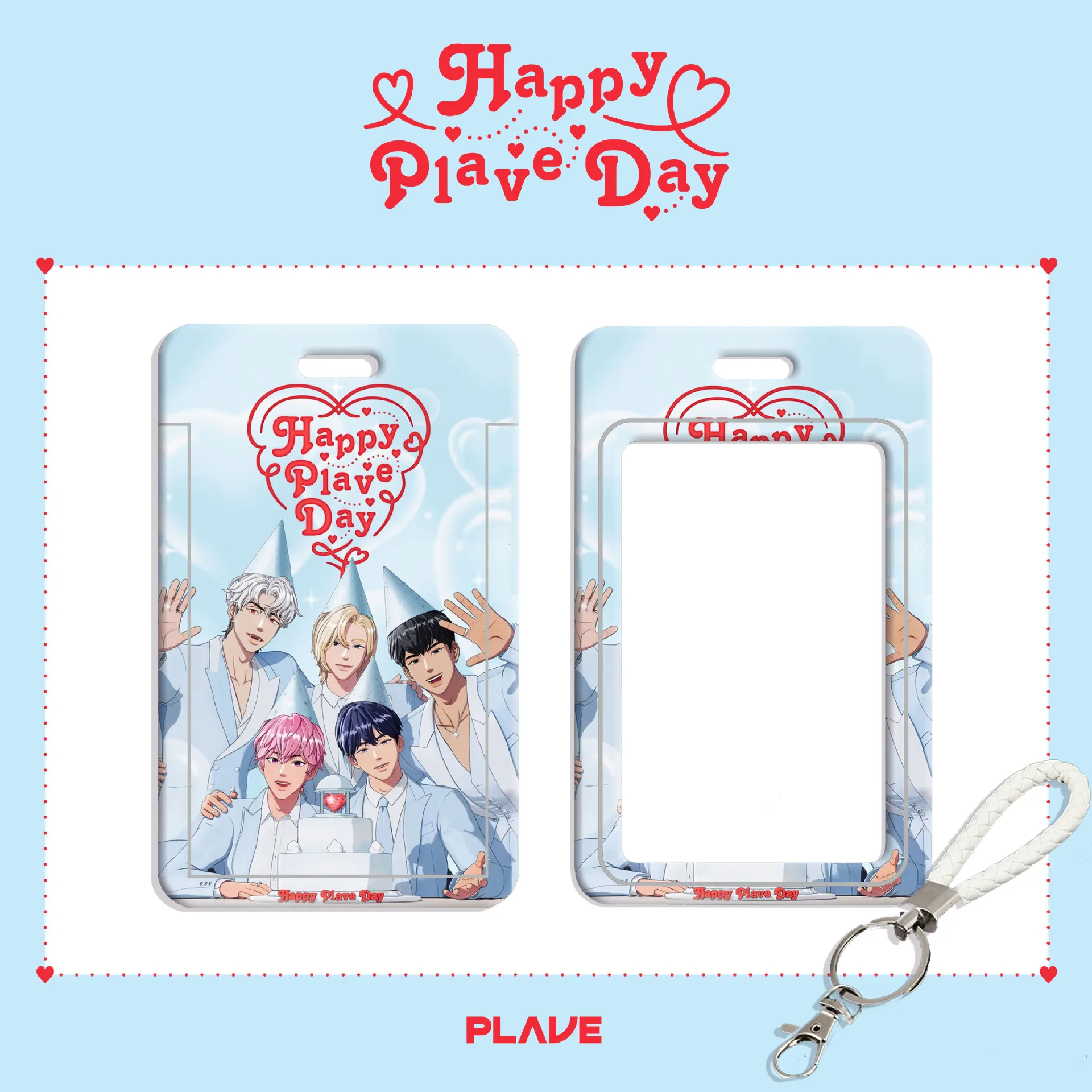 Kpop PLAVE حامل بطاقة المفاتيح الكرتون لطيف بولي كلوريد الفينيل دفع سحب بطاقة كم الأبيض الجلود الحبل EUNHO NOAH المشجعين جمع هدية #3